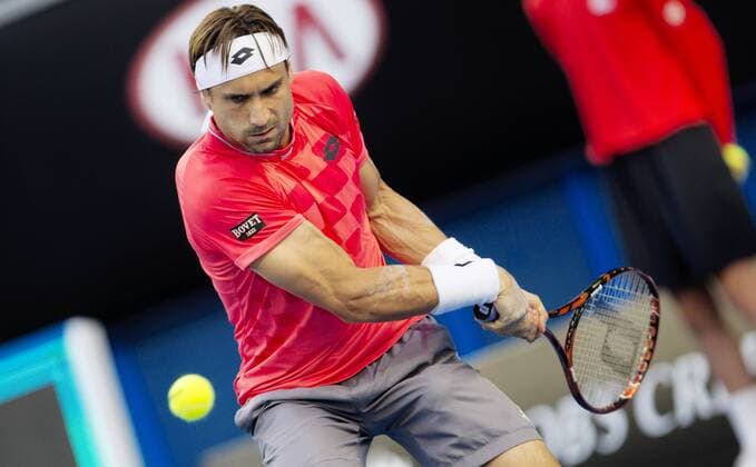 TENNIS - ATP Tennis Herren Australian Open 2015 MELBOURNE,AUSTRALIA,24.JAN.15 - TENNIS - ATP World Tour, Grand Slam, Australian Open. Image shows David Ferrer (ESP).