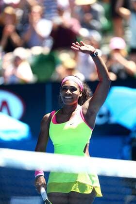 Serena Williams of the U.S. waves to the spectators after defeating Elina Svitolina of Ukraine during their third round match at the Australian Open tennis tournament in Melbourne, Australia, 24 January 2015. Serena Williams defeated Elina Svitolina 2-1 (4-6, 6-2, 6-0) and marched into the fourth round. Serena Williams slashes Elina Svitolina and marches into fourth round at Australian Open  20150124_27031