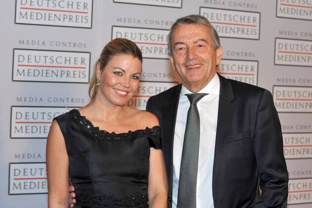 Deutscher Medienpreis. Wolfgang Niersbach und Marion Popp anläßlich der Verleihung des Deutschen Medienpreises am 23.01.2015 im Kongress Centrum Baden Baden.