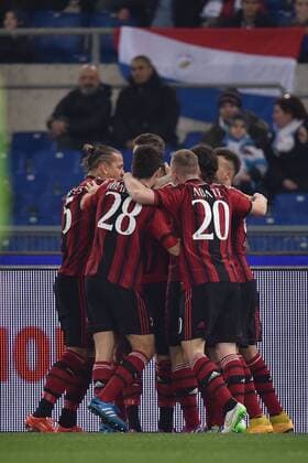 Milan Goal celebration 0-1 Roma 24-01-2015 Stadio Olimpico, Football Calcio Serie A Lazio Roma - AC Milan. andreaxstaccioli