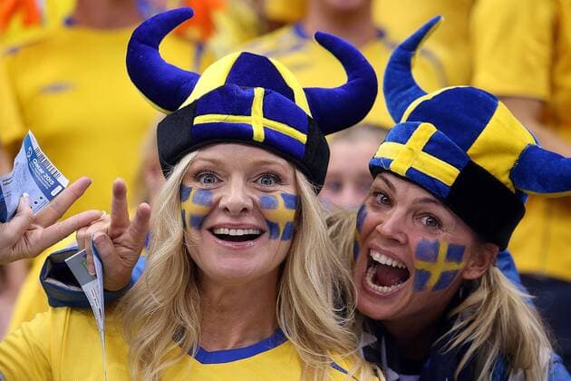 24th Men s World Championship 2015, group C, 24.01.2015., Ali Bin Hamad Al Attiya Arena, Al Sadd, Doha, Qatar - 24th Men s World Championship 2015, group C, round 5, Sweden fans.  GoranxStanzl PIXSELL