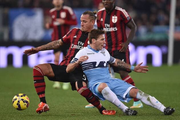 Philippe Mexes Milan, Lucas Biglia Lazio Roma 24-01-2015 Stadio Olimpico, Football Calcio Serie A Lazio Roma - AC Milan. andreaxstaccioli