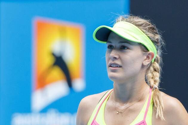 January 25, 2015: 7th seed Eugenie Bouchard (CAN) in action in a 4th round match on day seven of the 2015 Australian Open grand slam tennis tournament at Melbourne Park in Melbourne, Australia. . Tennis 2015: Australian Open JAN 25 - ZUMAc04_