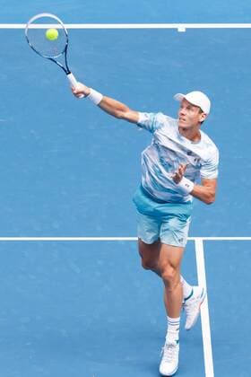 January 25, 2015: 7th seed Tomas Berdych (CZE) in action in a 4th round match on day seven of the 2015 Australian Open grand slam tennis tournament at Melbourne Park in Melbourne, Australia. . Tennis 2015: Australian Open JAN 25 - ZUMAc04_