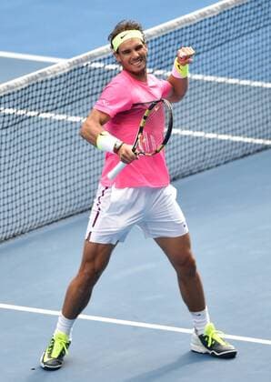 Jan. 25, 2015 - Melbourne, VICTORIA, AUSTRALIA - Spain s Rafael Nadal reacts after winning his match on day 7 the Australian Open tennis on Rod Laver Arena in Melbourne, Australia. Tennis 2015 - Australian Open - Day 7 - ZUMAk106