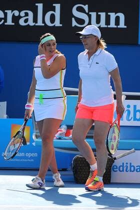 Marion Bartoli (FRA) Martina Navratilova (USA) TENNIS : Open d Australie - Melbourne - 25 01 2015 TennisMagazine Panoramlc 