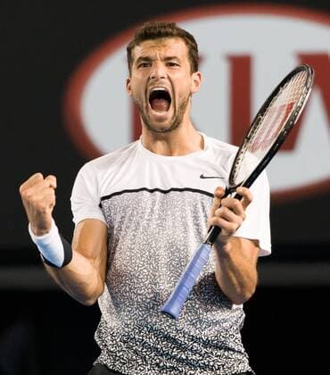 January 25, 2015: 10th seed Grigor Dimitrov (BUL) reacts after winning a game in the second set during a 4th round match on day seven of the 2015 Australian Open grand slam tennis tournament at Melbourne Park in Melbourne, Australia. Tennis 2015: Australian Open JAN 25 - ZUMAc04_