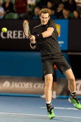 January 25, 2015: 6th seed Andrew - Andy - Murray (GBR) in action in a 4th round match on day seven of the 2015 Australian Open grand slam tennis tournament at Melbourne Park in Melbourne, Australia. Tennis 2015: Australian Open JAN 25 - ZUMAc04_