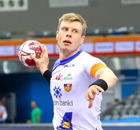 24.01.2015, Ali Bin Hamad Al Attiyah Arena, Doha, QAT, IHF, Handball Weltmeisterschaft der Herren, Gruppe C, Aegypten vs Island, im Bild Gudjon Valur Sigurdsson (ISL) during the IHF Handball World Championship WM Weltmeisterschaft group C match between Egypt and Iceland at the Ali Bin Hamad Al Attiyah Arena, Doha, Qatar on 2015 01 24.  EX_PUC  