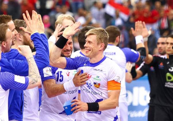 24.01.2015, Ali Bin Hamad Al Attiyah Arena, Doha, QAT, IHF, Handball Weltmeisterschaft der Herren, Gruppe C, Aegypten vs Island, im Bild Gudjon Valur Sigurdsson (ISL) during the IHF Handball World Championship WM Weltmeisterschaft group C match between Egypt and Iceland at the Ali Bin Hamad Al Attiyah Arena, Doha, Qatar on 2015 01 24.  EX_PUC  