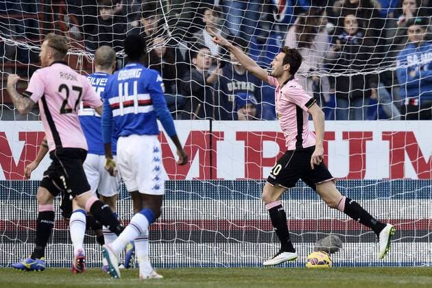 Db Genova 25 01 2015 - campionato di calcio serie A Sampdoria Genua vs US Palermo: Torjubel Franco Vazquez 