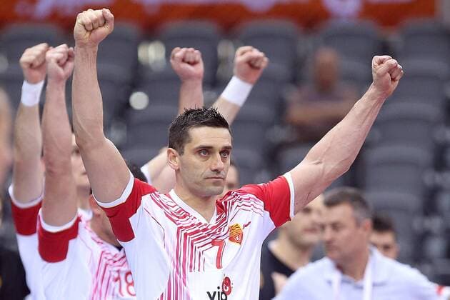 24th World Handball Championship, 5th Round, eighth-finals, Slovenia - Macedonia 25.01.2015., Ali Bin Hamad Al Attiya Arena, Al Sadd, Doha, Qatar - 24th World Handball Championship, eighth-finals, Slovenia - Macedonia. Kiril Lazarov.  GoranxStanzl PIXSELL