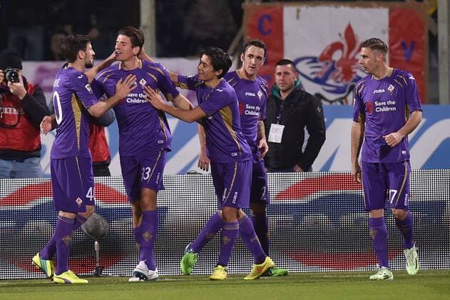 Mario Gomez Fiorentina Goal celebration 1-0 Firenze 25-01-2015 Stadio Artemio Franchi, Football Calcio Serie A ACF Fiorentina (AC Florenz) - AS Roma. andreaxstaccioli