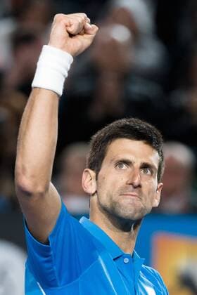 January 26, 2015: 1st seed Novak Djokovic (SRB) reacts after winning a game in a 4th round match on day eight of the 2015 Australian Open grand slam tennis tournament at Melbourne Park in Melbourne, Australia. . Tennis 2015: Australian Open JAN 26 - ZUMAc04_