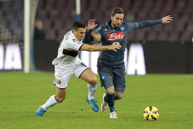 Burdisso Nicolas Genoa CFC, Gonzalo Higuain Napoli, Napoli 26-01-2015 Stadio San Paolo Football Calcio Serie A SSC Neapel vs CFC Genua 1893 FC cesarexpurini