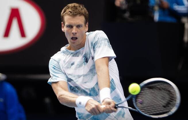 TENNIS - ATP Tennis Herren Australian Open 2015 MELBOURNE,AUSTRALIA,27.JAN.15 - TENNIS - ATP World Tour, Grand Slam, Australian Open. Image shows Tomas Berdych (CZE).