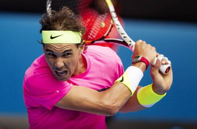 TENNIS - ATP Tennis Herren Australian Open 2015 MELBOURNE,AUSTRALIA,27.JAN.15 - TENNIS - ATP World Tour, Grand Slam, Australian Open. Image shows Rafael Nadal (ESP).