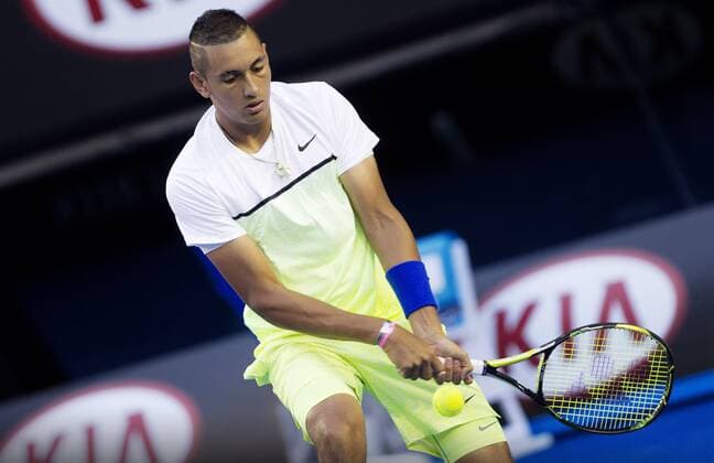 TENNIS - ATP Tennis Herren Australian Open 2015 MELBOURNE,AUSTRALIA,27.JAN.15 - TENNIS - ATP World Tour, Grand Slam, Australian Open. Image shows Nick Kyrgios (AUS).