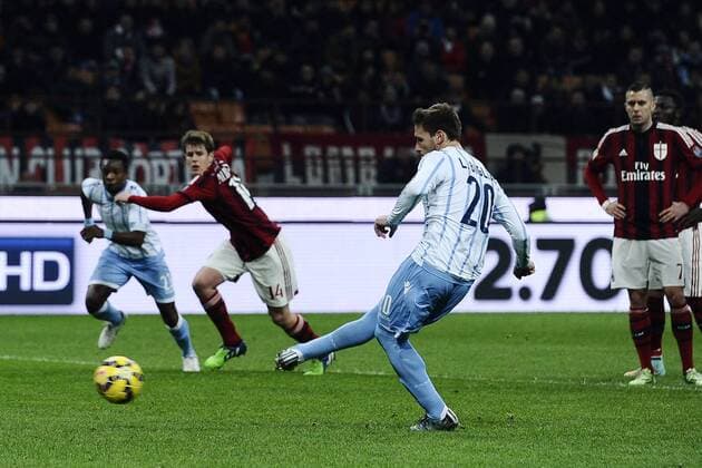 Aktuell Fußball, Italien, Coppa Italia, AC Mailand - Lazio Rom Coppa Italia AC Milan - Lazio Rom gol Lucas Biglia 