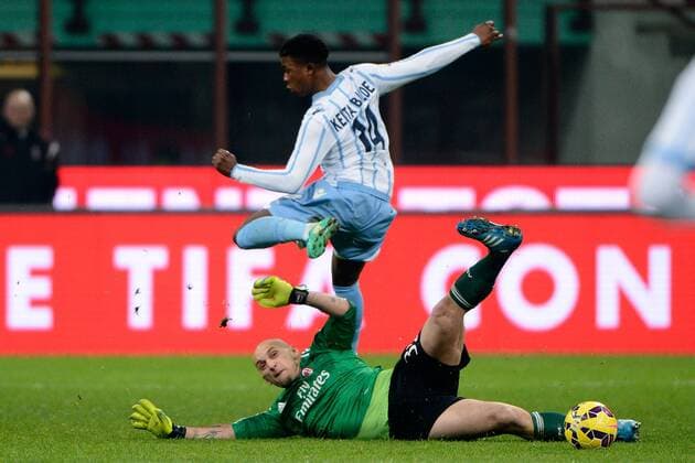 Aktuell Fußball, Italien, Coppa Italia, AC Mailand - Lazio Rom Keita Balde Diao Lazio, Christian Abbiati Milan Coppa Italia AC Milan - Lazio Rom giuseppexceleste