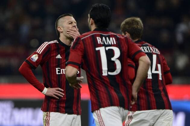 Aktuell Fußball, Italien, Coppa Italia, AC Mailand - Lazio Rom Delusione Jeremy Menez Milan Coppa Italia AC Milan - Lazio Rom giuseppexceleste