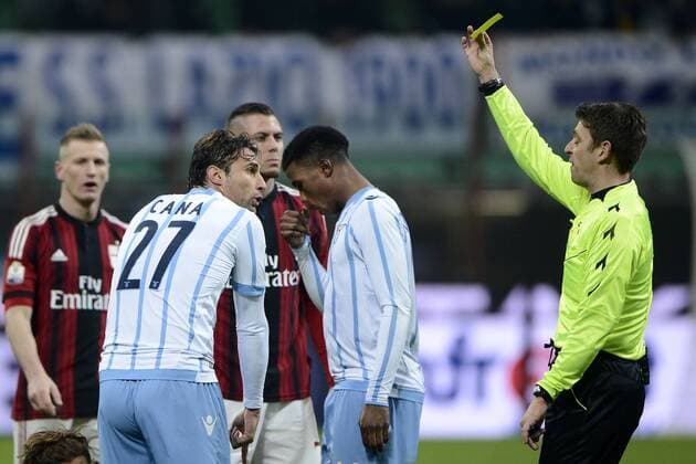 Aktuell Fußball, Italien, Coppa Italia, AC Mailand - Lazio Rom Ammonzione Lorik Cana Lazio Coppa Italia AC Milan - Lazio Rom giuseppexceleste