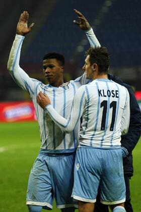 Aktuell Fußball, Italien, Coppa Italia, AC Mailand - Lazio Rom Esultanza Keita Balde Diao, Miroslav Klose Lazio Coppa Italia AC Milan - Lazio Rom giuseppexceleste