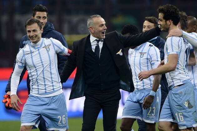 Aktuell Fußball, Italien, Coppa Italia, AC Mailand - Lazio Rom Esultanza fine gara Stefano Pioli Lazio Coppa Italia AC Milan - Lazio Rom giuseppexceleste