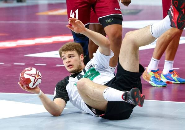 28.01.2015, Lusail Multipurpose Hall, Lusail, QAT, IHF, Handball Weltmeisterschaft der Herren, QAT, IHF WM, Herren, Deutschland vs Katar, Viertelfinale, im Bild Paul Drux (GER) during the IHF Handball World Championship WM Weltmeisterschaft quarterfinal match between Germany and Qatar at the Lusail Multipurpose Hall, Lusail, Qatar on 2015 01 28. EP_puc