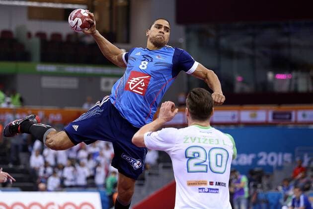 PXL_SLO FRA 28.01.2015., Ali Bin Hamad Al Attiya Arena, Al Sadd, Doha, Qatar - Qatar 2015., 24th Men s Handball World Championship WM Weltmeisterschaft guarterfinal match, Slovenia - France. Daniel Narcisse.  GoranxStanzl PIXSELL