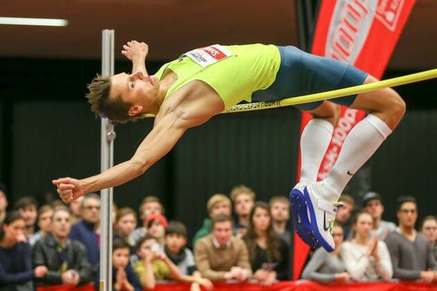 Raul Spank (LG Nord Berlin); Koelner Hochsprungmeeting mit Musik am 28.01.2015 im Leichtathletik-Zentrum der Sporthochschule Koeln (Deutschland). Koelner Hochsprungmeeting mit Musik; Koeln, 28.01.2015 xakx