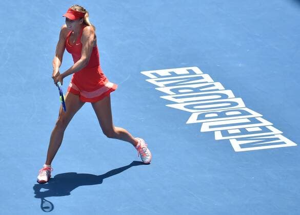 Jan. 29, 2015 - Melbourne, AUSTRALIA - Russia s Maria Sharapova in action during her semi final match on day 11 the Australian Open tennis in Melbourne, Australia. Tennis 2015 - Australian Open - Day 11 - ZUMAk106