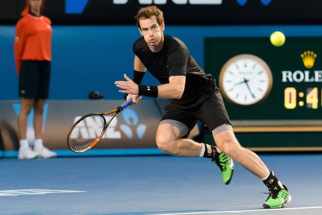January 29, 2015: 6th seed Andy Murray (GBR) in action in a Semifinals match on day eleven of the 2015 Australian Open grand slam tennis tournament at Melbourne Park in Melbourne, Australia. Australian Open JAN 29 - ZUMAc04_