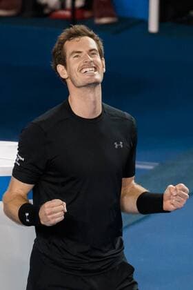January 29, 2015: 6th seed Andy Murray (GBR) celebrates his win in a Semifinals Australian Open JAN 29 - ZUMAc04_