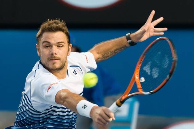 January 30, 2015: 4th seed Stanislas Wawrinka (SUI) in action in a Semifinals on day twelve of the 2015 Australian Open grand slam tennis tournament at Melbourne Park in Melbourne, Australia. : Australian Open JAN 30 - ZUMAc04_