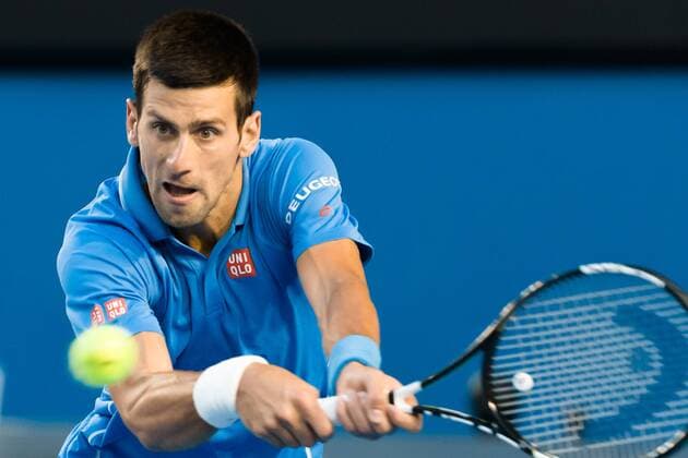 January 30, 2015: 1st seed Novak Djokovic (SRB) in action in a Semifinals match on day twelve of the 2015 Australian Open grand slam tennis tournament at Melbourne Park in Melbourne, Australia. : Australian Open JAN 30 - ZUMAc04_