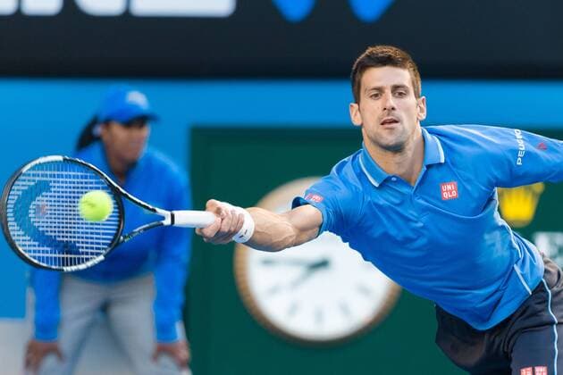 January 30, 2015: 1st seed Novak Djokovic (SRB) in action in a Semifinals match on day twelve of the 2015 Australian Open grand slam tennis tournament at Melbourne Park in Melbourne, Australia. : Australian Open JAN 30 - ZUMAc04_