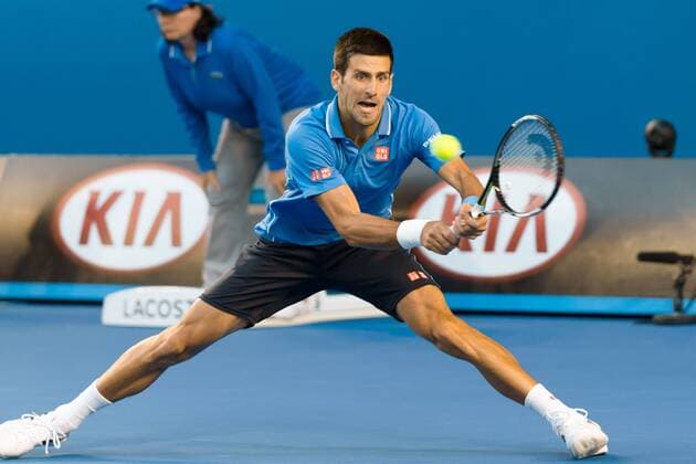 January 30, 2015: 1st seed Novak Djokovic (SRB) in action in a Semifinals match on day twelve of the 2015 Australian Open grand slam tennis tournament at Melbourne Park in Melbourne, Australia. : Australian Open JAN 30 - ZUMAc04_