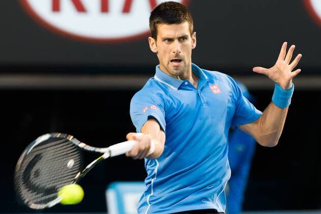 January 30, 2015: 1st seed Novak Djokovic (SRB) in action in a Semifinals match on day twelve of the 2015 Australian Open grand slam tennis tournament at Melbourne Park in Melbourne, Australia. : Australian Open JAN 30 - ZUMAc04_