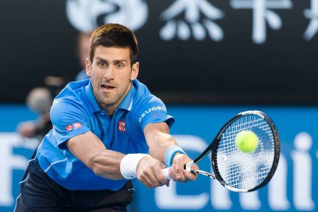 January 30, 2015: 1st seed Novak Djokovic (SRB) in action in a Semifinals match on day twelve of the 2015 Australian Open grand slam tennis tournament at Melbourne Park in Melbourne, Australia. : Australian Open JAN 30 - ZUMAc04_