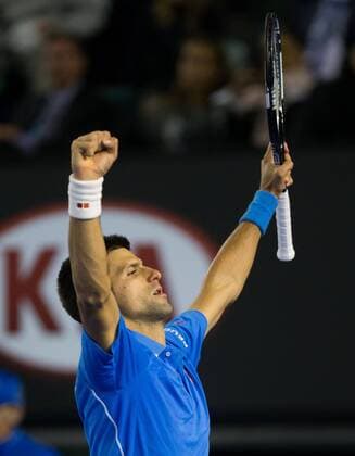 Novak Djokovic (SRB) Tennis - Australian Open 2015 - Grand Slam ATP Tennis Herren WTA Tennis Damen - Melbourne Olympic Park - Melbourne - Victoria - Australia - 30 January 2015.