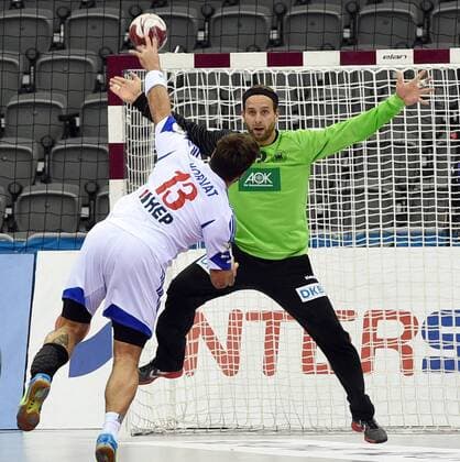 Handball Weltmeisterschaft 2015 Qatar - Doha Kroatien vs. Deutschland, Silvio Heinevetter, Zlatko Horvat