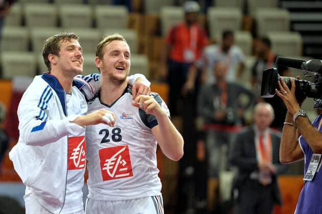 Kentin Mahe (fra) - Valentin Porte (fra) HANDBALL : France vs ESP - Championnat du monde Homme - Doha 2015 - 30 01 2015 AnthonyBIBARD FEP Panoramic 