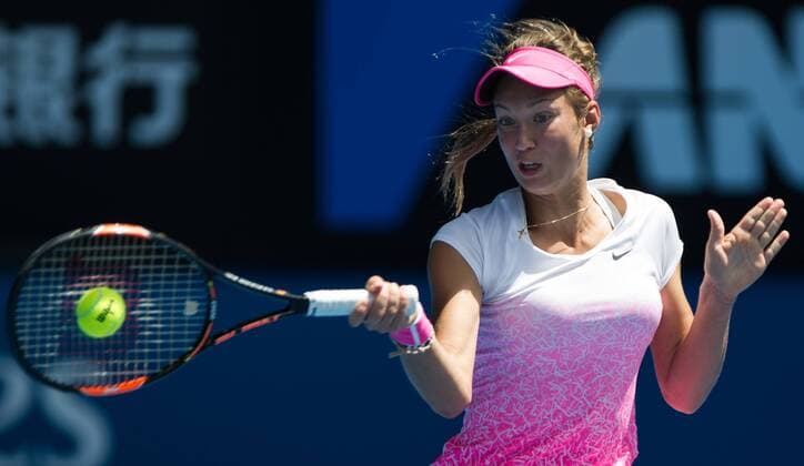 (150131) -- MELBOURNE, Jan. 31, 2015 -- Tereza Mihalikova of Slovakia returns the ball during the Junior Girls Singles final match at the 2015 Australian Open tennis tournament at Melbourne Park in Melbourne, Australia, Jan. 31, 2015. Mihalikova won 2-0. ) (SP)AUSTRALIA-MELBOURNE-TENNIS-AUSTRALIAN OPEN-JUNIOR GIRLS SINGLES BaixXue 