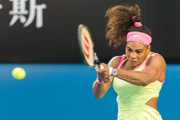 January 31, 2015: 1st seed Serena Williams (USA) in action in the Women s Final match on day thirteen of the 2015 Australian Open grand slam tennis tournament at Melbourne Park in Melbourne, Australia. SydneyxLow Cal Media. Tennis 2015: Australian Open JAN 31 - ZUMAc04_