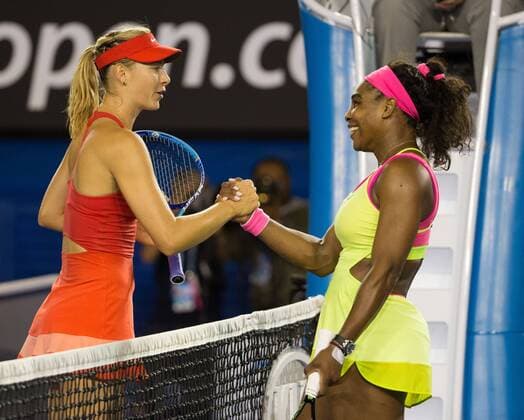 Serena Williams (USA), Maria Sharapova (RUS) Tennis - Australian Open 2015 - Grand Slam ATP Tennis Herren WTA Tennis Damen - Melbourne Olympic Park - Melbourne - Victoria - Australia - 31 January 2015.