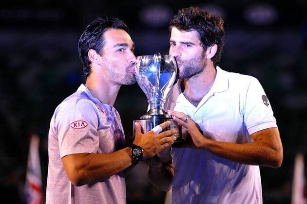 Fabio Fognini (ITA) Simone Bolelli (ITA) TENNIS : Australian Open 2015, Melbourne - Finale Doppel Herren - 31 01 2015 TennisMagazine Panoramlc 