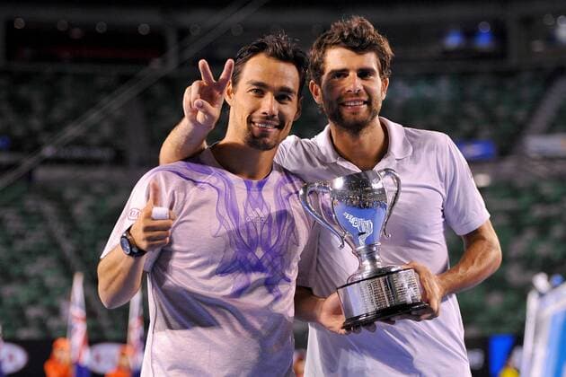 Fabio Fognini (ITA) Simone Bolelli (ITA) TENNIS : Australian Open 2015, Melbourne - Finale Doppel Herren - 31 01 2015 TennisMagazine Panoramlc 