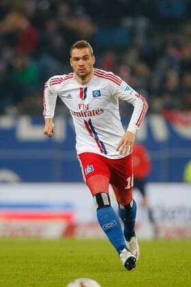 Hamburg, 31. Januar 2015 - Fußball, 1. Bundesliga 2014 15, Hamburger SV - 1. FC Köln: Pierre-Michel Lasogga (Hamburger SV, 10) (HINWEIS: VERWENDUNG NUR IN DEUTSCHLAND, ÖSTERREICH, SCHWEIZ UND UNGARN - PUBLICATION IN GERMANY, AUSTRIA, SWITZERLAND AND HUNGARY ONLY!) 