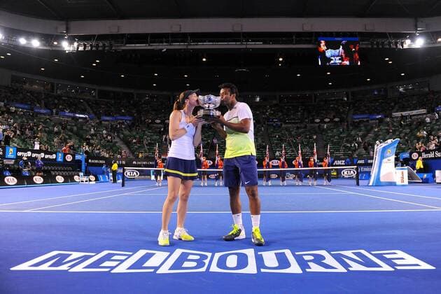 Martina Hingis (SUI) Leander Paes (IND) TENNIS : Australian Open 01 02 2015 TennisMagazinex 